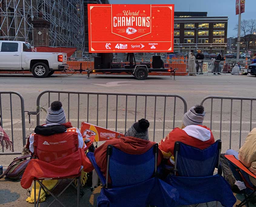chiefs tailgate led screen rental