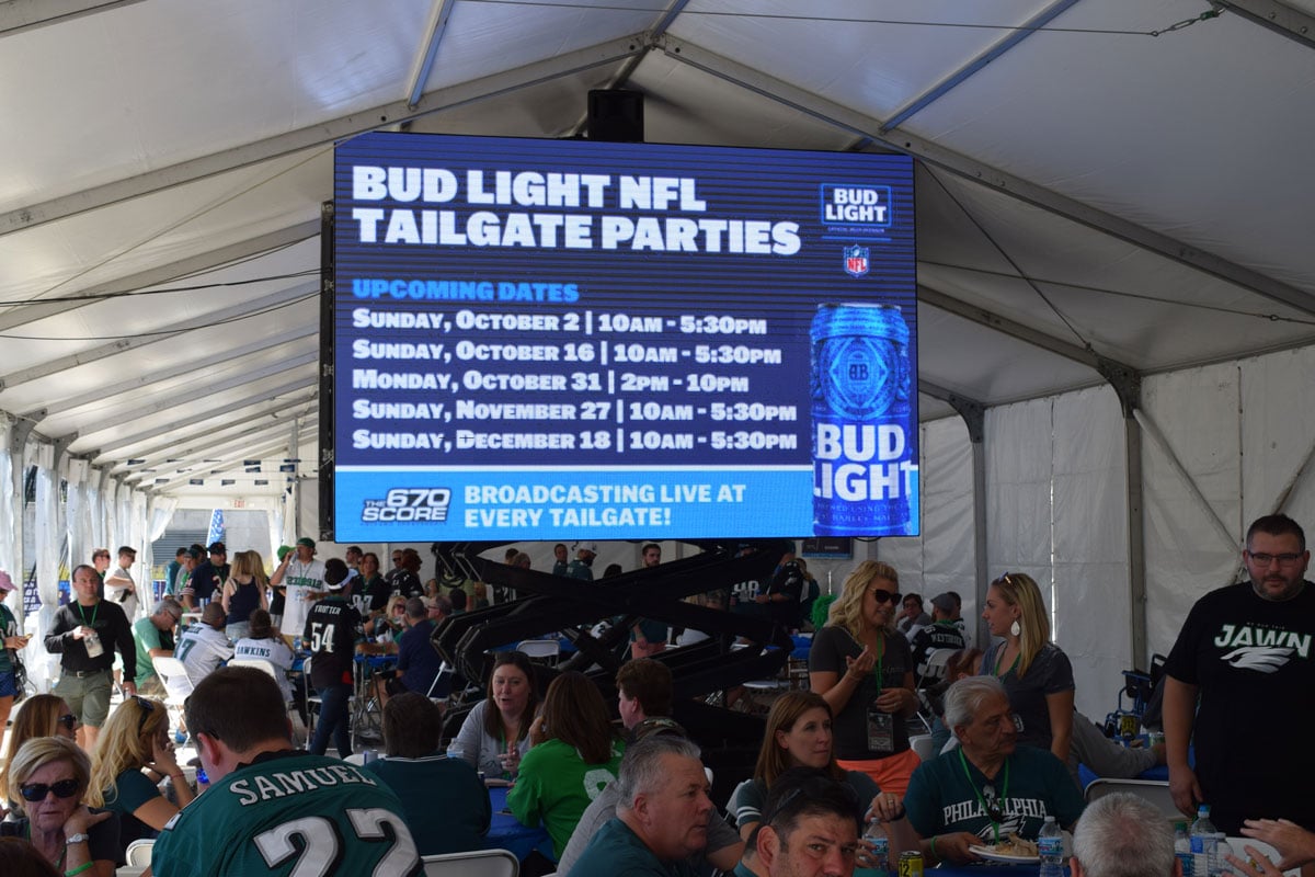 LED advertising screen for Bud Light