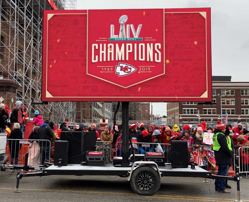 chiefs tailgate led screen rental