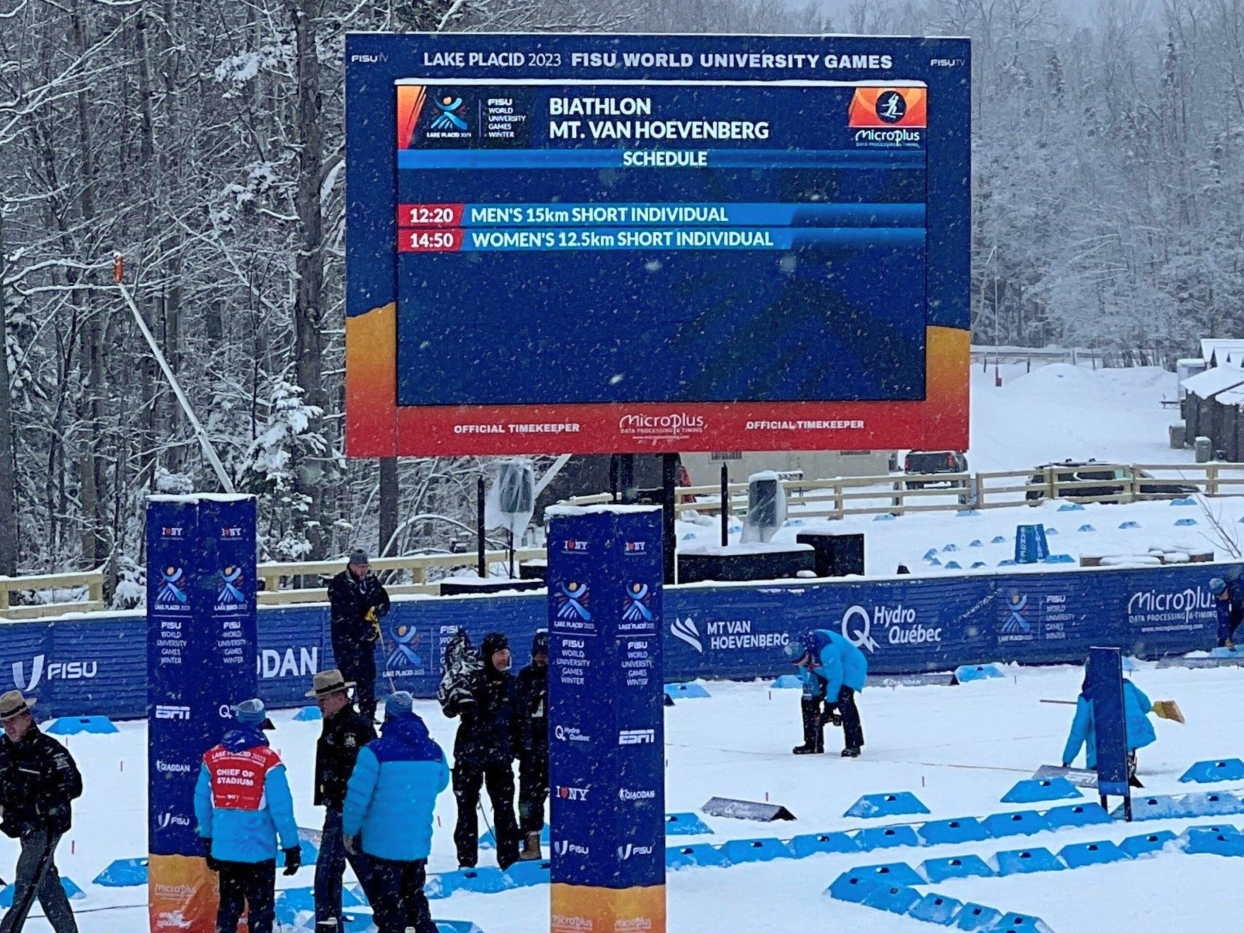 MAX Mobile LED Trailer in Snow at 2023 FISU World University Games in Lake Placid