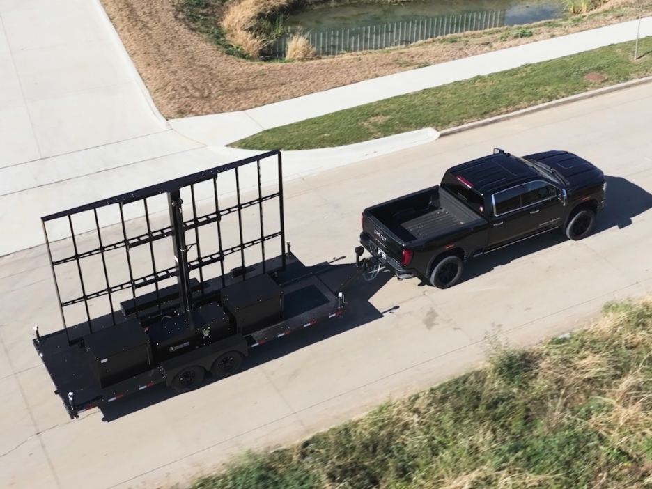 Pickup pulling trailer